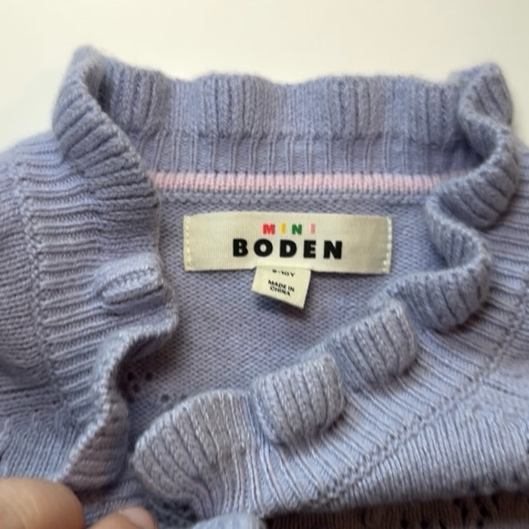 Mini Boden Faye lilac floral embroidered cardigan - Picture 3 of 3